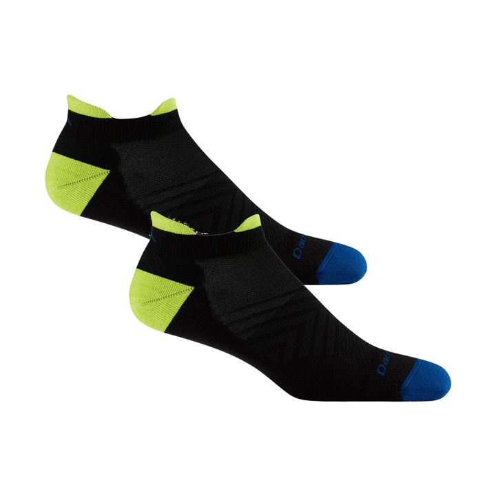 Studio shot of 1039 No Show Tab 2 pack in Limited Edition Black Lime colorway