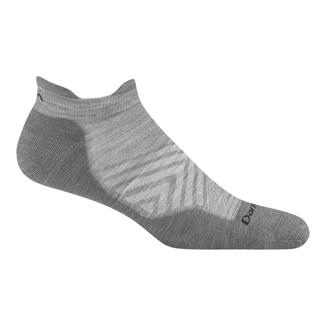 1039 cushioned no show run sock in Gray featuring a dark gray toe/underfoot and light gray  top of foot