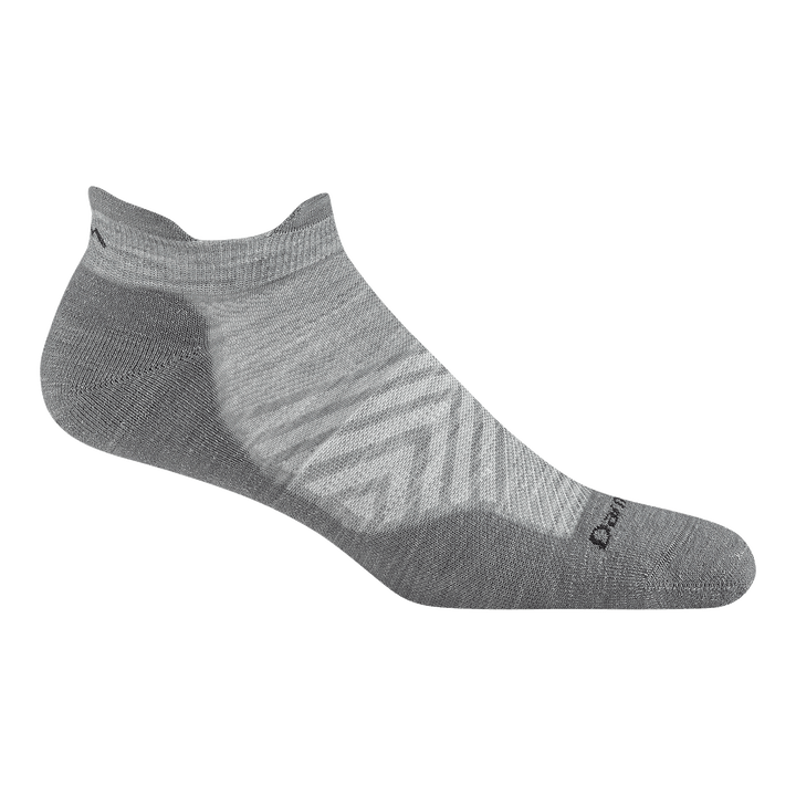 1039 cushioned no show run sock in Gray featuring a dark gray toe/underfoot and light gray  top of foot