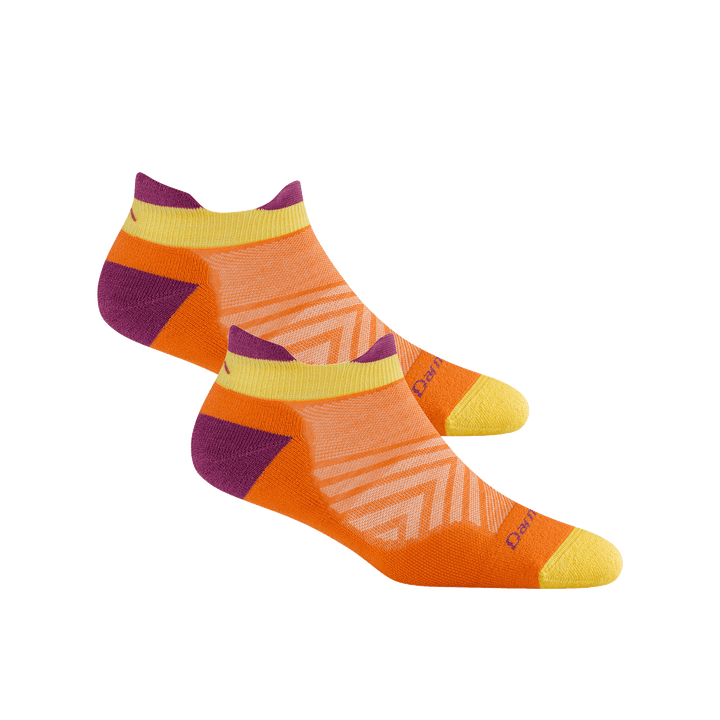 Bundle image of two 1047 No show run socks in Tangerine