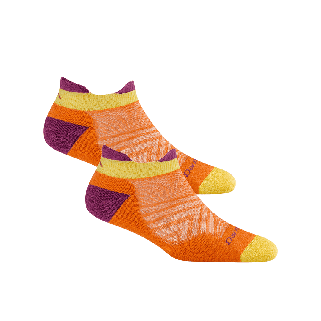 Bundle image of two 1047 No show run socks in Tangerine