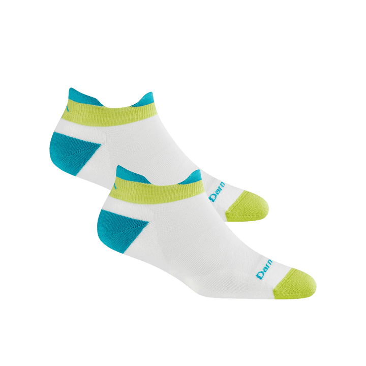 Bundle image of two 1047 No show run socks in WhiteTeal