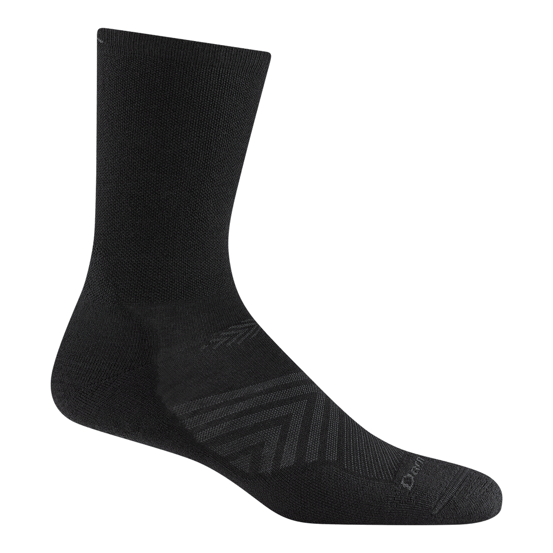 1071 Men's Run Micro Crew Ultra-Lightweight with Cushion in Black featuring an all-clack body and gray logo on toe and ankle