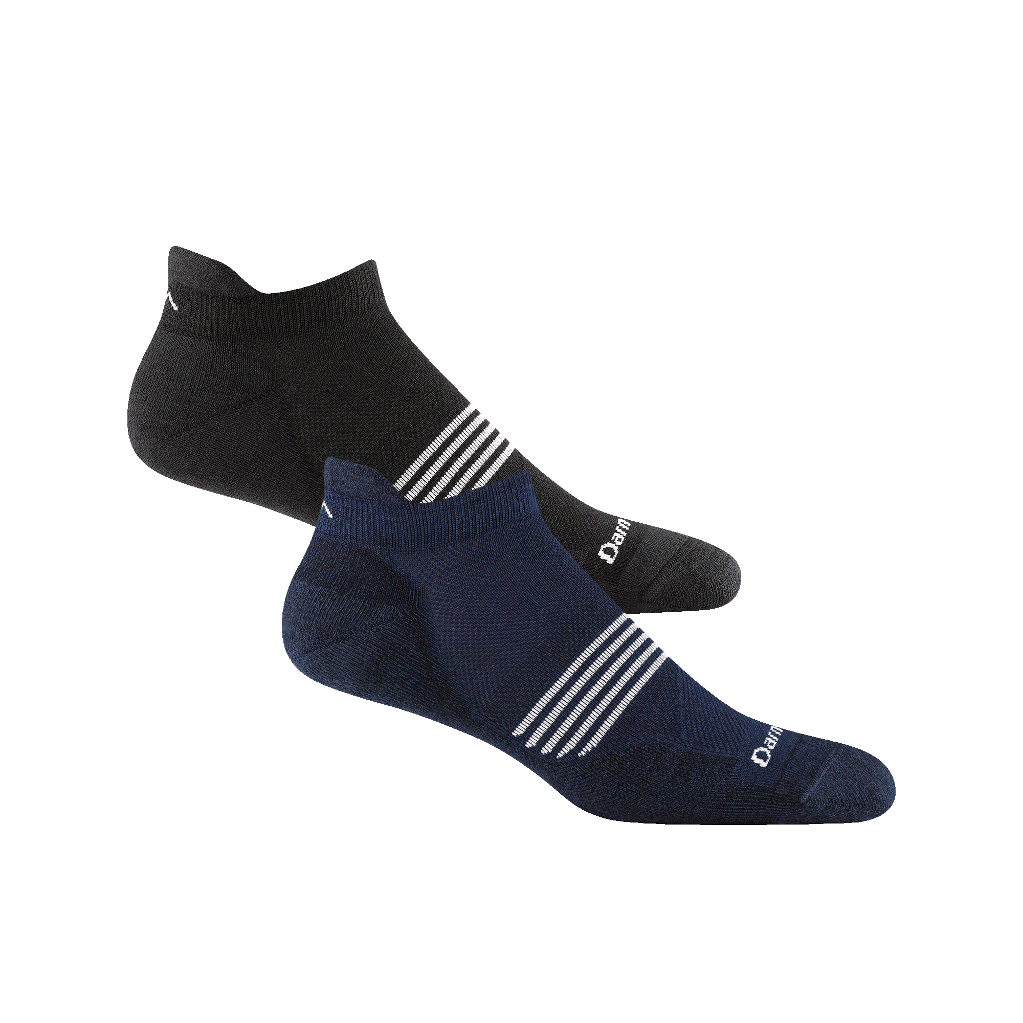 Bundle image of 2 pairs of no show element running socks in Black/Eclipse