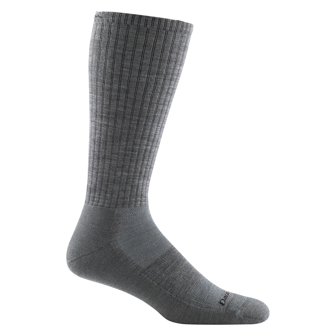1480 men's the standard mid-calf lifestyle sock in color medium gray with black darn tough signature on forefoot
