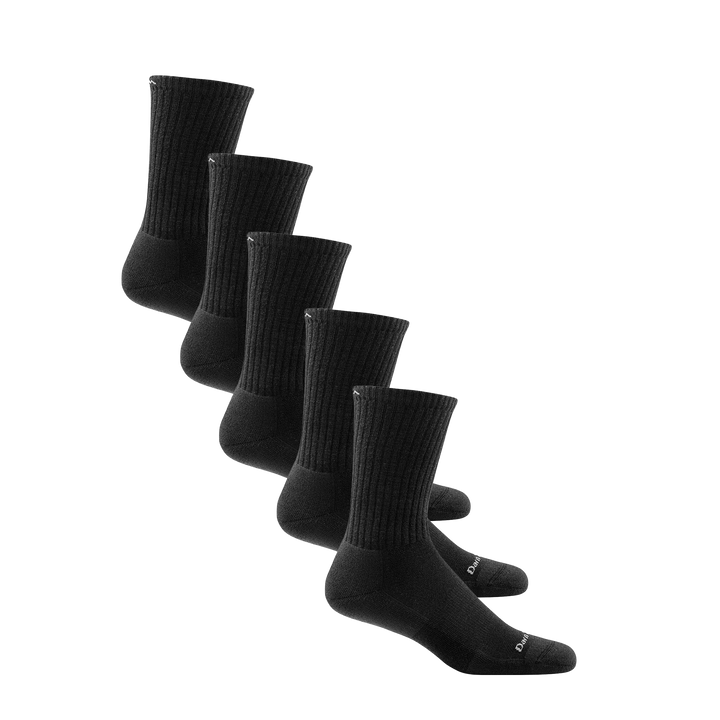 Bundle image of 5 pairs of the standard cushioned crew in black