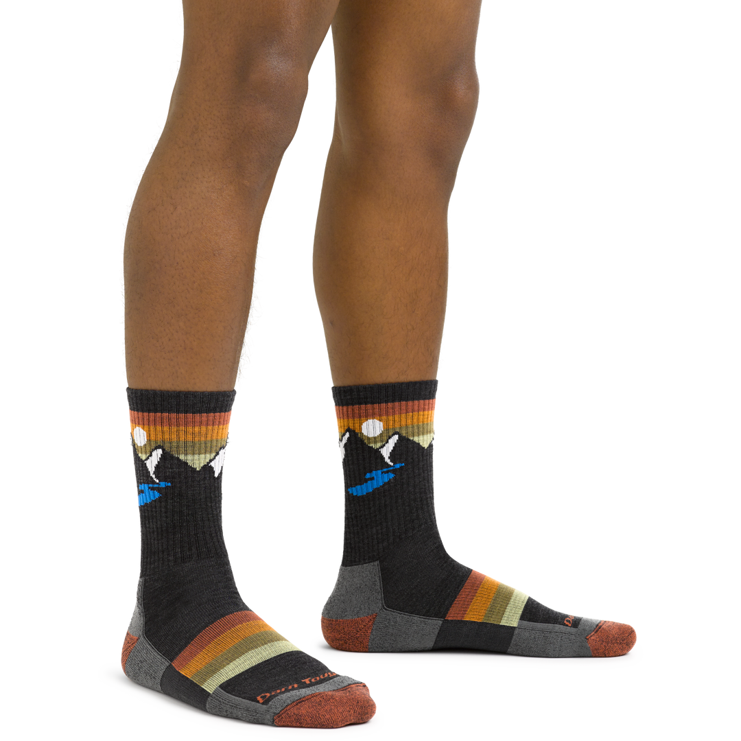 Men's Sunset Ridge Hiking Socks in Charcoal on foot