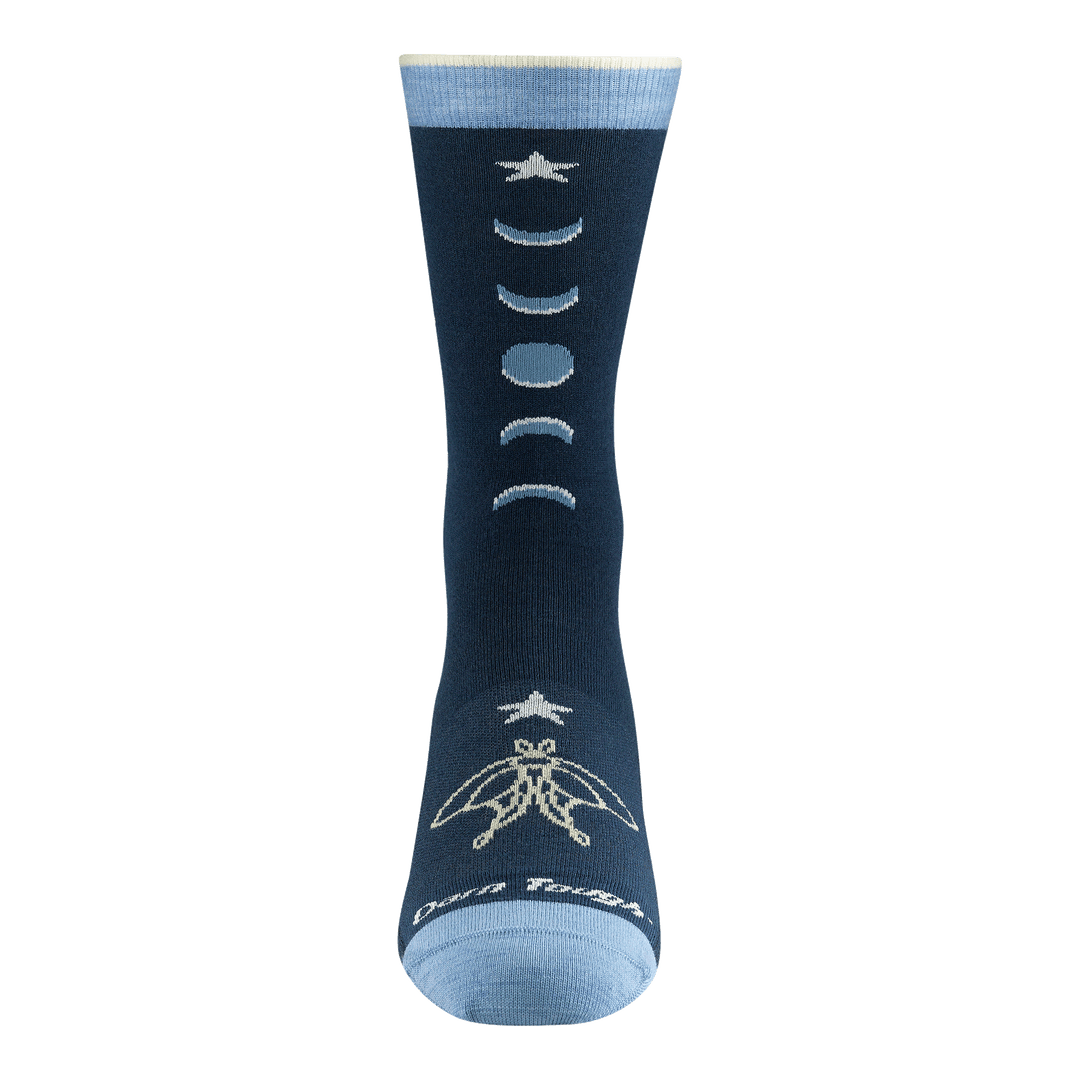 front facing image of 6223 luna eclipse crew focuses on the moon and moth design long the front
