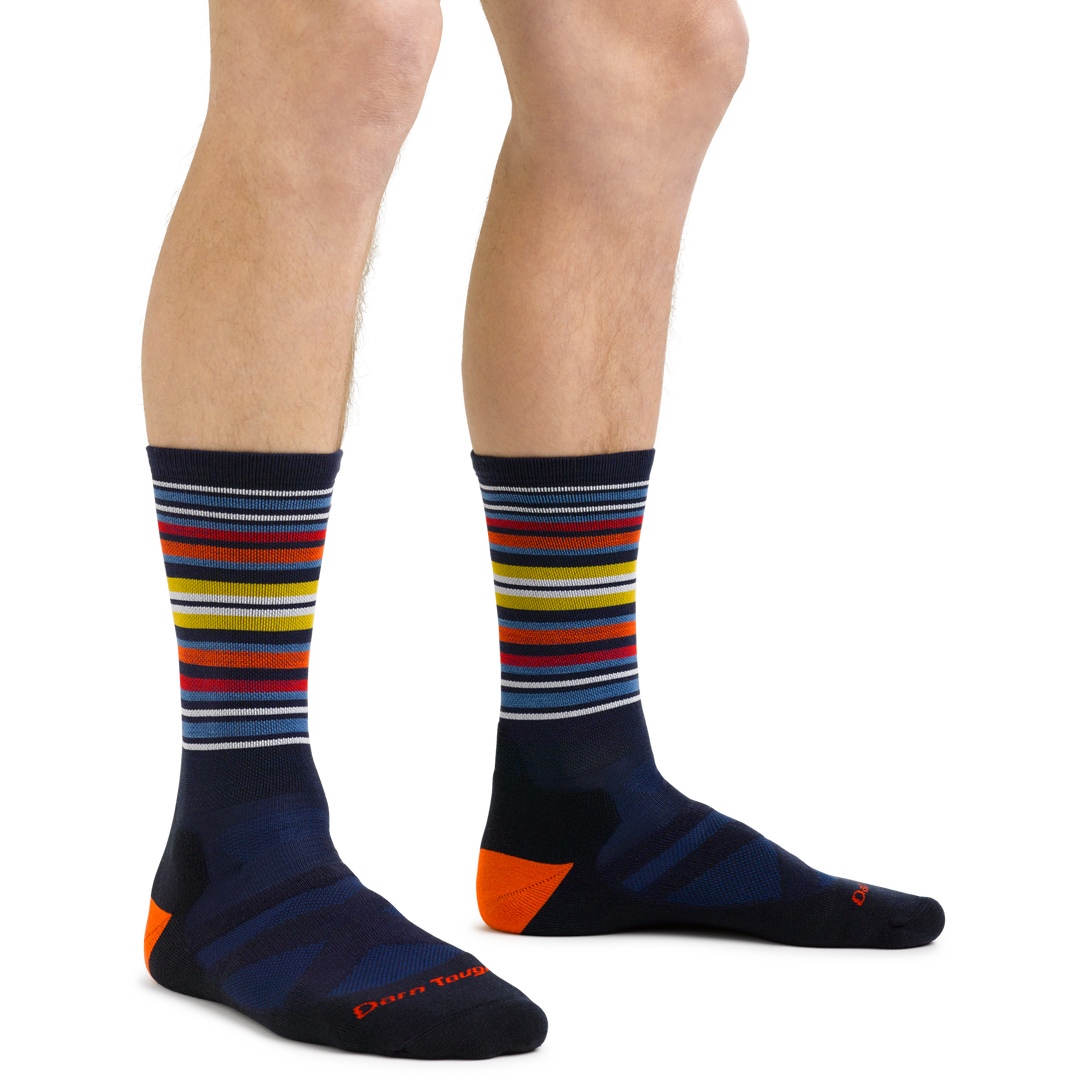 Men's Oslo Nordic Ski Socks in Eclipse blue on foot