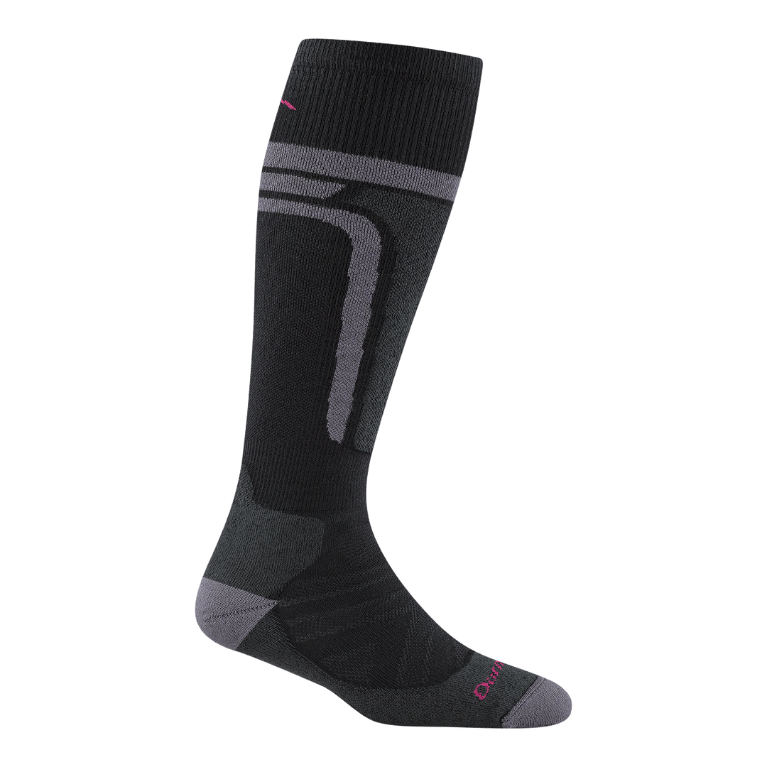 8059 women's thermolite edge in black featuring gray toe/heel gray stripe around the top with one vertical around the shin pad
