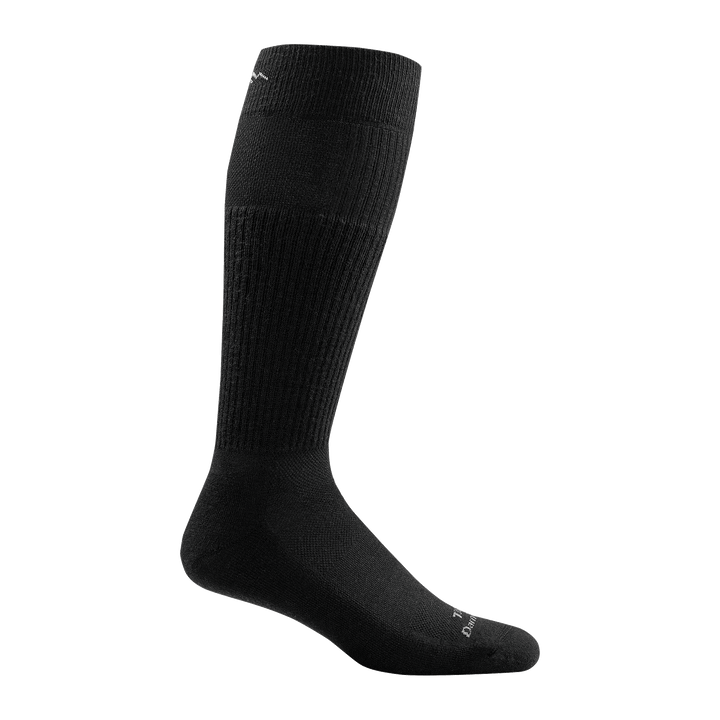 T3005 unisex mid-calf lightweight tactical sock in color black with white darn tough signature on forefoot