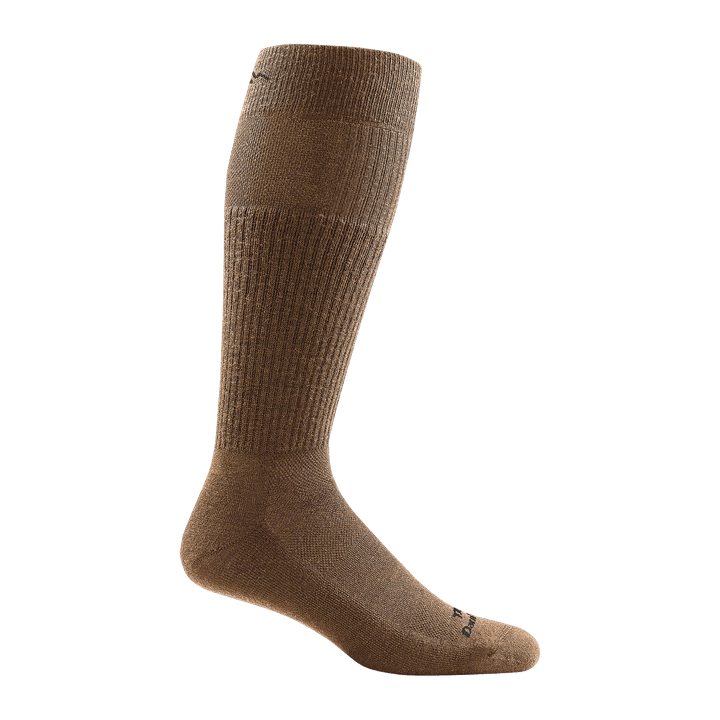 T3005 unisex mid-calf lightweight tactical sock in color coyote brown with black darn tough signature on forefoot