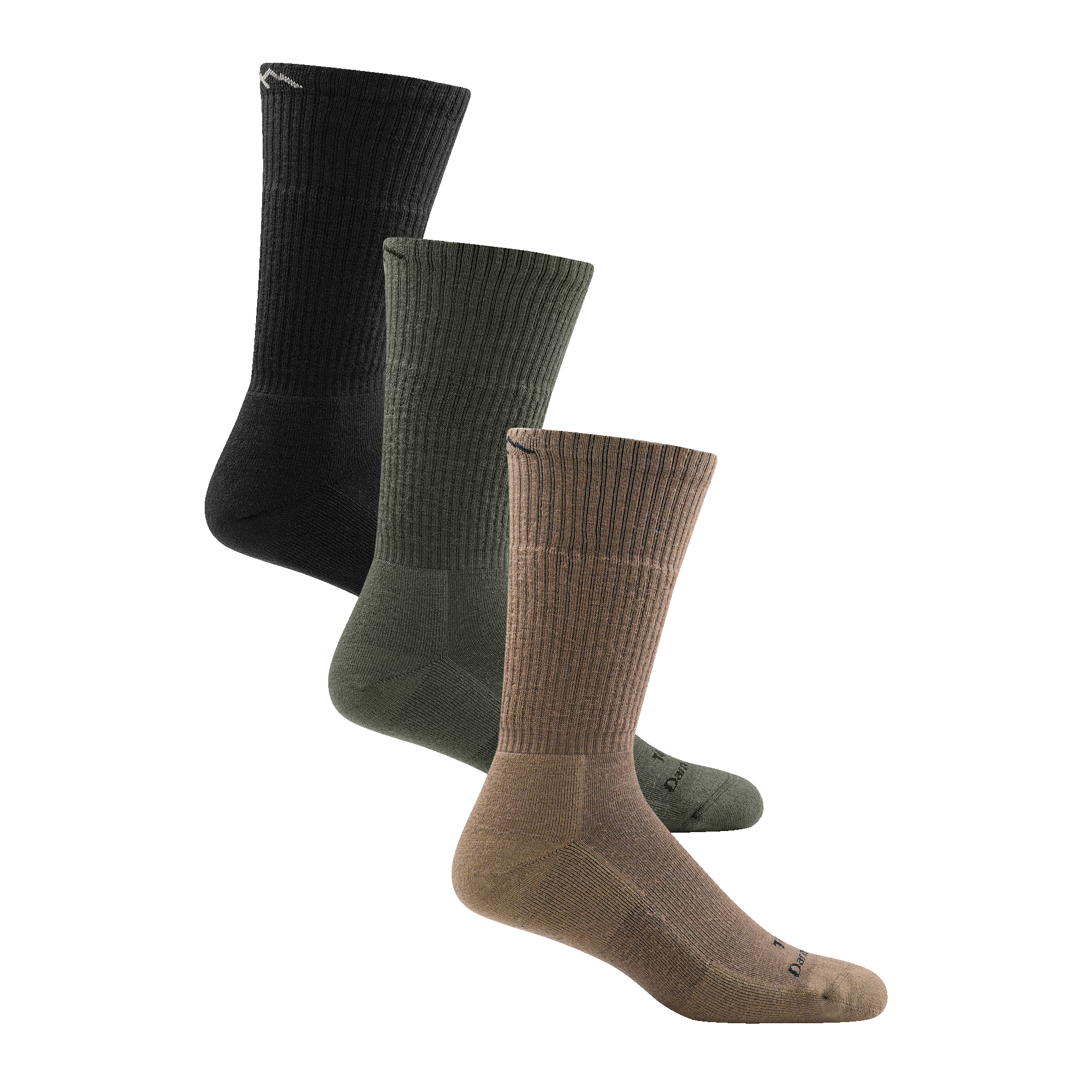 Bundle image of 3 T4021 Boot socks in Black Forest green and coyote brown