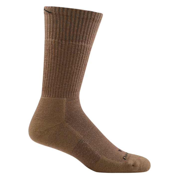 T4021 unisex boot midweight tactical sock in color coyote brown with black darn tough signature on forefoot