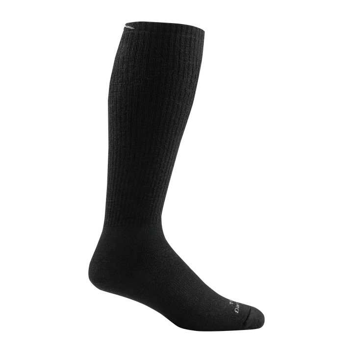 T4050 unisex over-the-calf heavyweight tactical sock in color black with white darn tough signature on forefoot