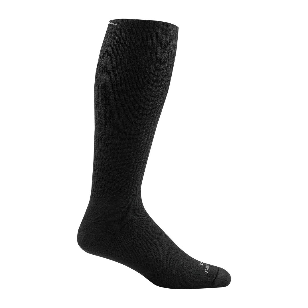 T4050 unisex over-the-calf heavyweight tactical sock in color black with white darn tough signature on forefoot