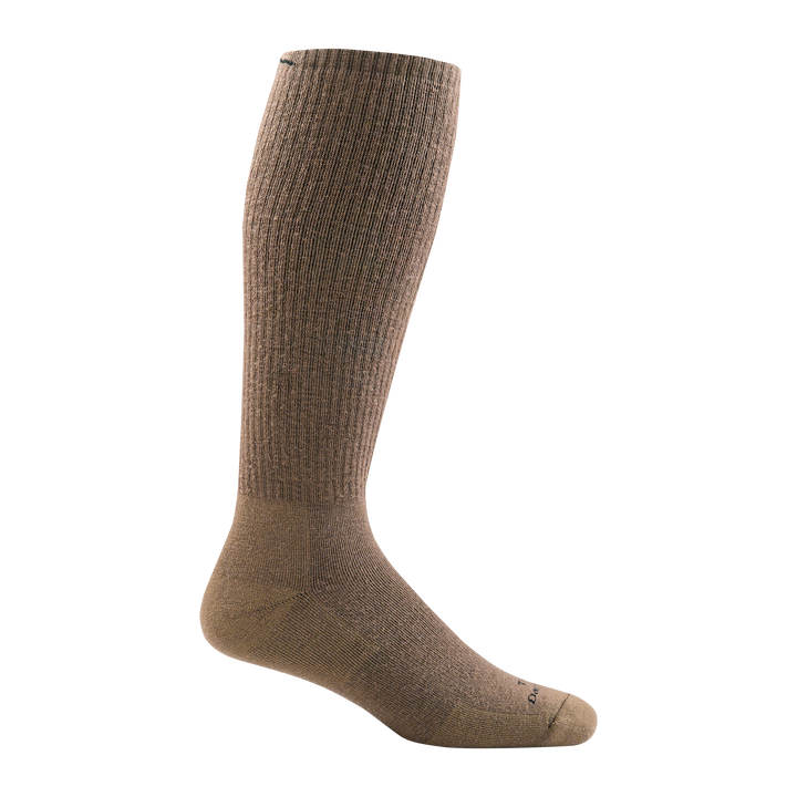 T4050 unisex over-the-calf heavyweight tactical sock in color coyote brown with black darn tough signature on forefoot