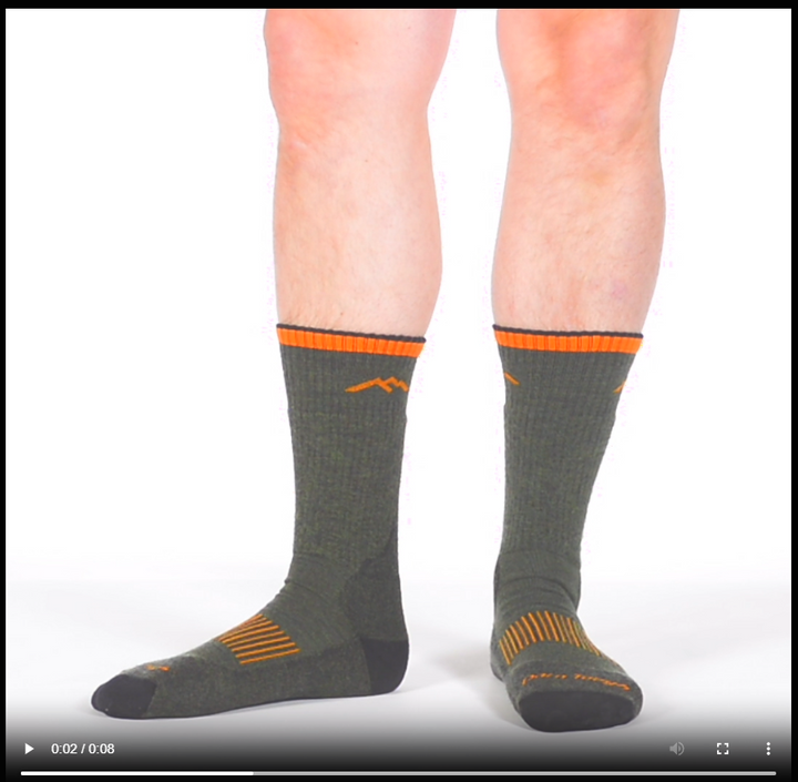 video of model wearing the 2111 midweight hunting sock