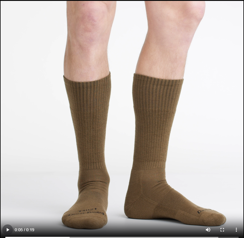Person wearing T4021 socks turning around to show fit