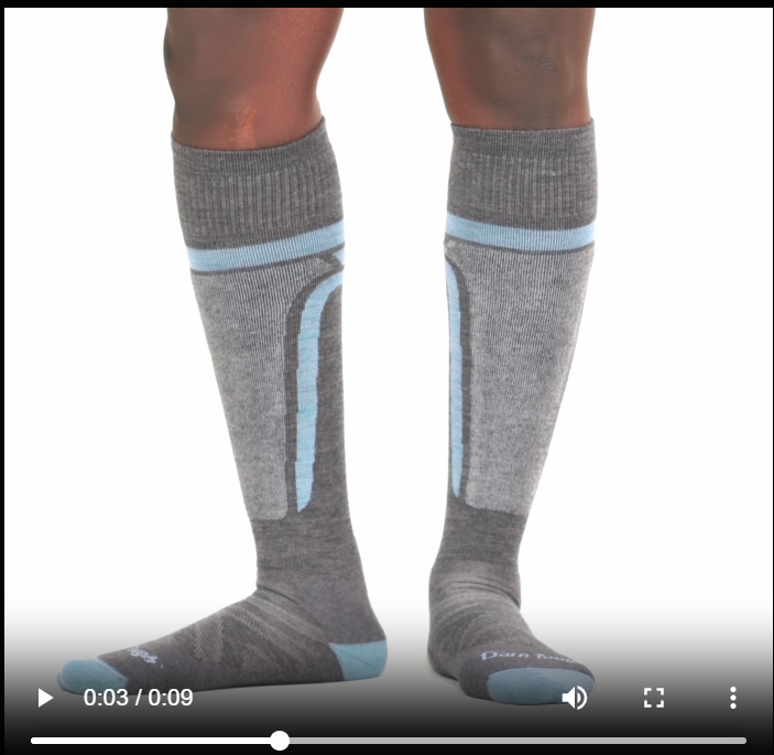 Model walking in the 8057 Edge over the calf sock in gray